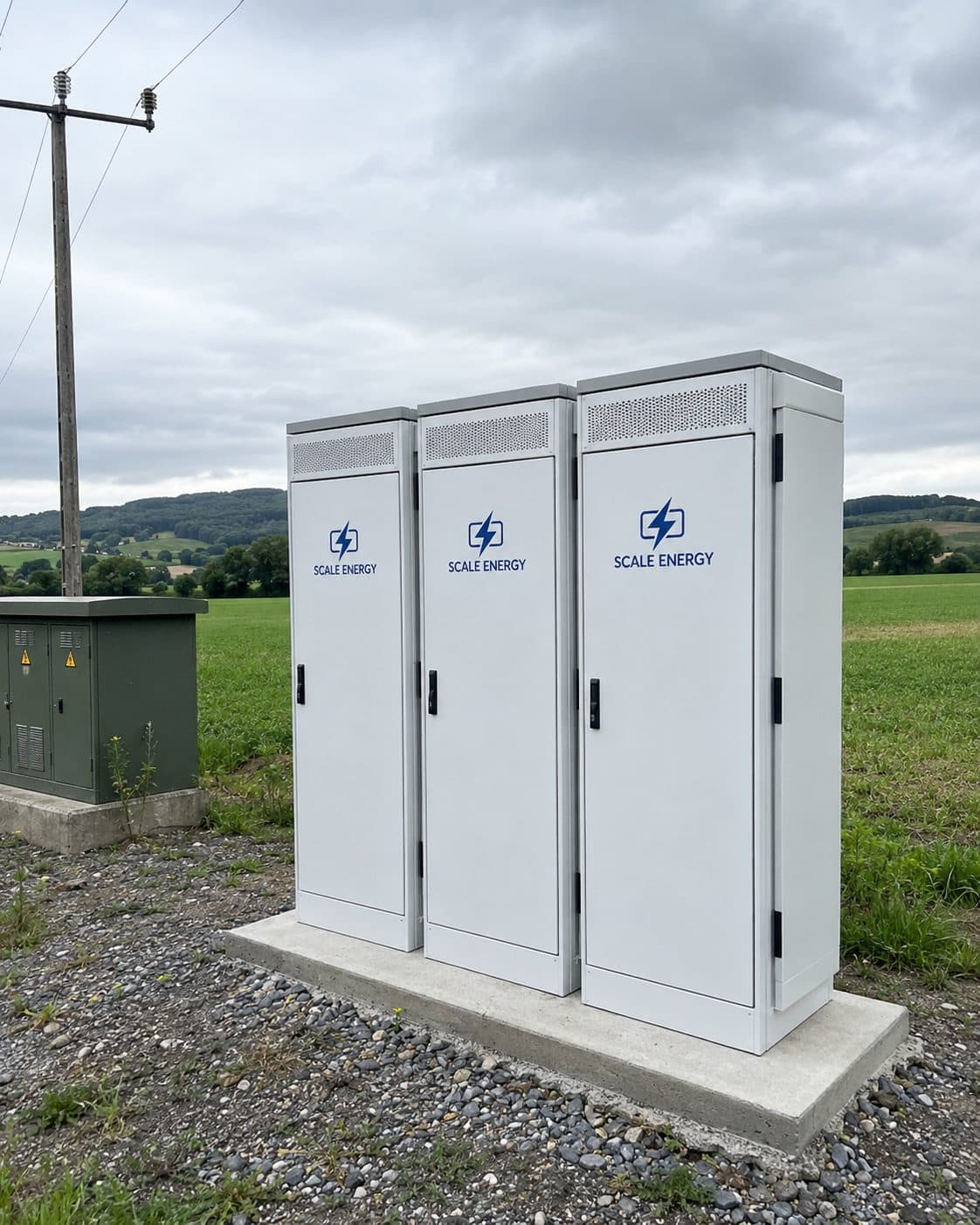 Netzdienlicher Speicher auf verpachteter Agrarfläche.